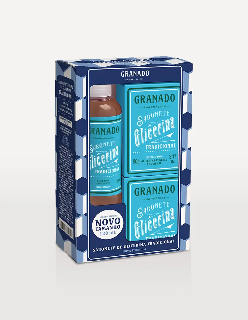 Kit Glicerina Sabonete em Barra e Líquido Tradicional